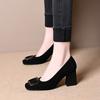 French Retro Temperament Single Shoes Women's 2025 Autumn New Fashion Outer Wear Square Head Shallow Mouth Comfortable Versatile High Heels