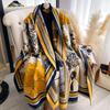 New Women Double Sided Print Scarf Imitation Cashmere Soft Warm Pashmina Shawl Autumn Winter Coldproof Windproof Blanket Scarf