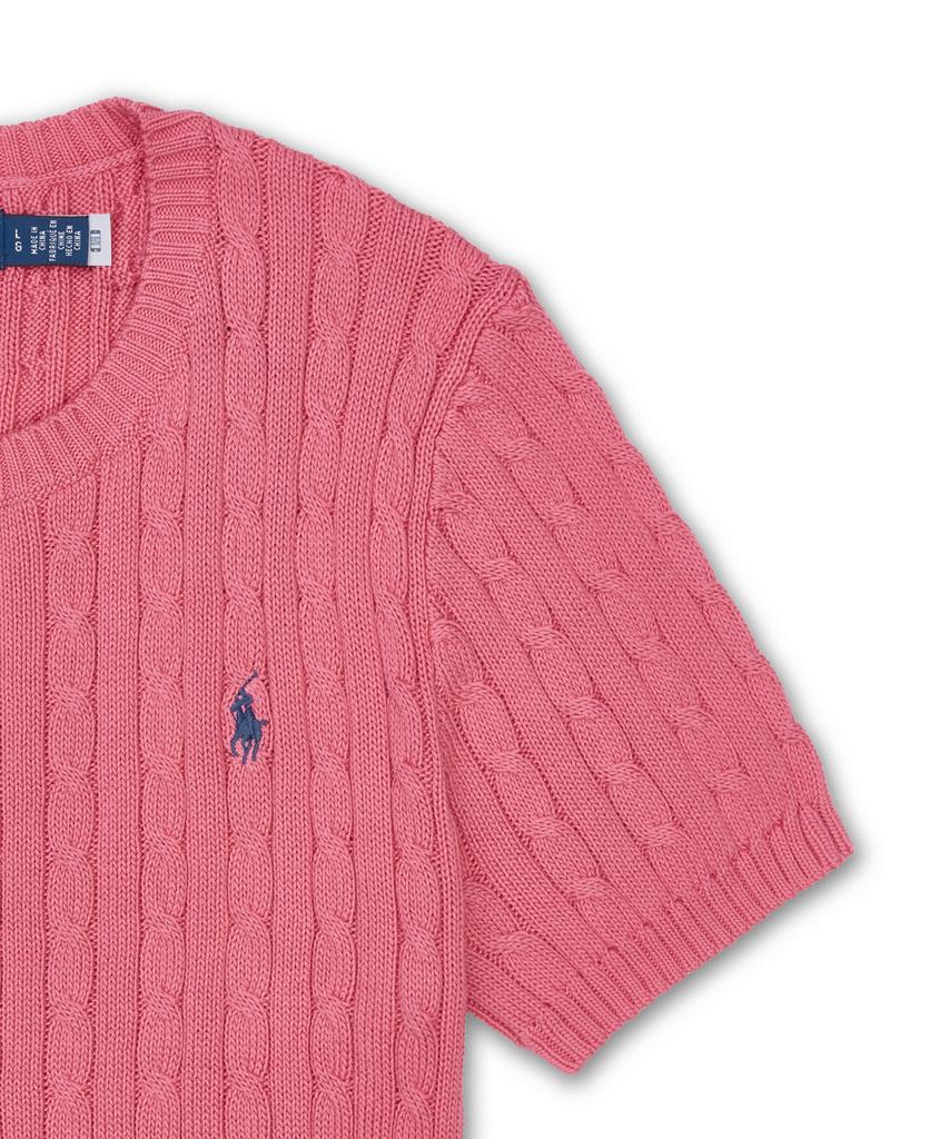 POLO RALPH LAUREN [W] Cable Knit Cotton Short Sleeve Sweater - Red