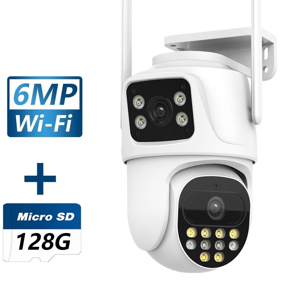 5K 9MP Wifi PTZ наружная камера с 8-кратным зумом и автоматическим слежением HD с тремя объективами и двумя экранами CCTV камера видеонаблюдения ICsee