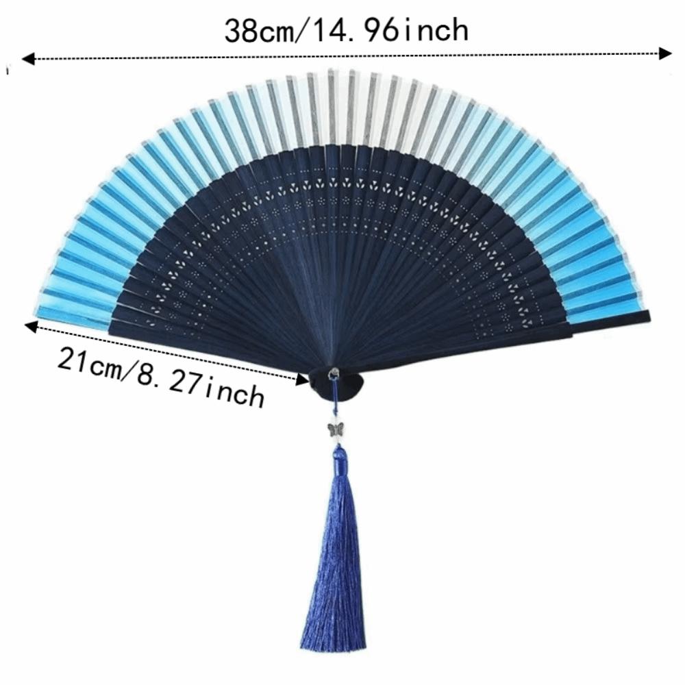 Gradient Color Retro Hand Fan Portable Dance Fan Chinese Style Bamboo Folding Fan Gift Giving