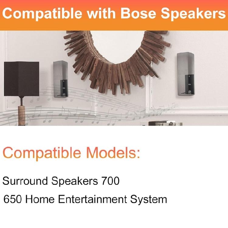 2Pack Steel Speaker Wall Mounts for Lifestyle 650 700 Integration With High End Home Entertainment Systems