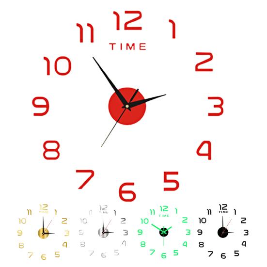 Luminous Wall Clock Modern Design Easy To Install Battery Powered Silent Decorative 3D DIY Wall Clock for Living Room