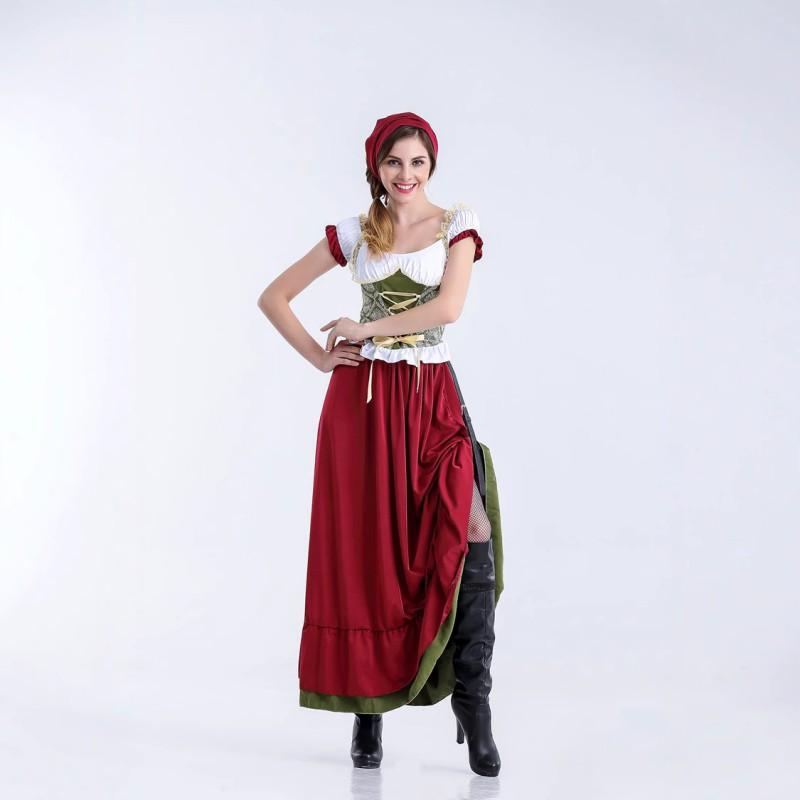 German Munich Beer Festival Costume Girl Performance Outfit Halloween Stage Bar Staff Uniform