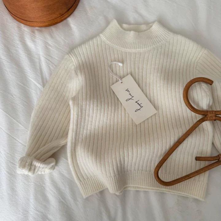 Thick Solid Knit Sweater for Baby Boys and Girls Winter Warm Base Layer Top