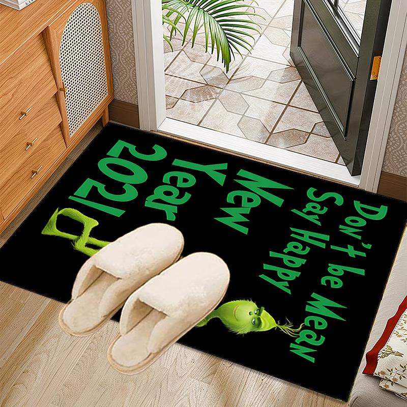 Grin-ch Christmas Spirit Rug Office Carpet Non-Slip Mat, Chair Rug Floor Covering for Gaming, Bedroom, Living Room , Home Decor Christmas Gift