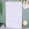 1Pc 7 Pockets White Mesh Shower With Hooks Hanging Mesh Shower Pocket Fast Dry Shower Curtain Caddy Bath Toy Organizer