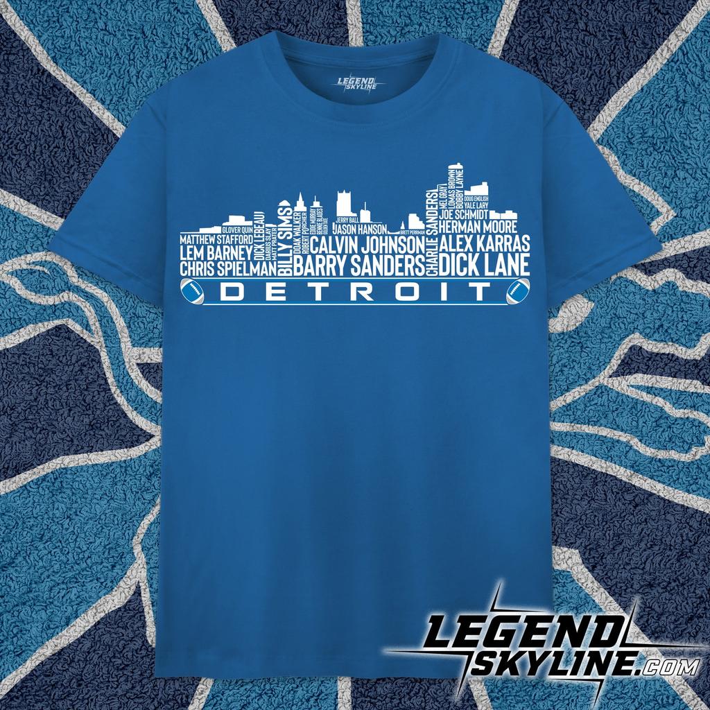 Detroit L Football Greatest Of All Time Team Legends, Detroit City Skyline Shirt and kids tshirt