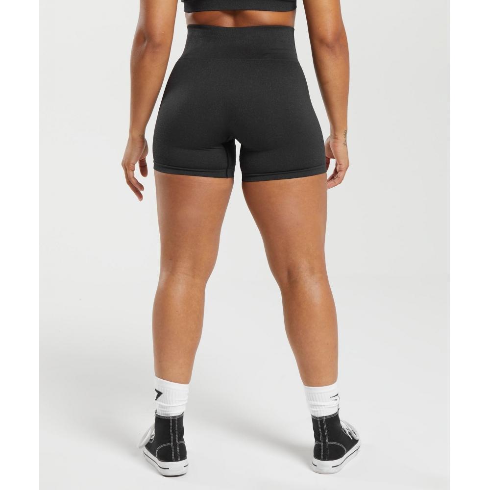 Gymshark Адаптируйте бесшовные шорты Fleck Black Smokey Grey B6a1j Bb39