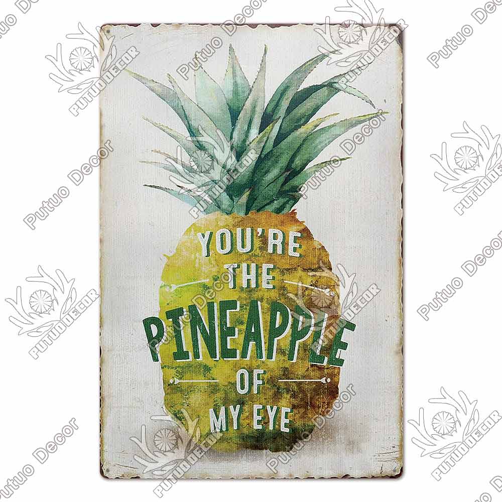 Putuo Decor Фрукты Винтажная Жестяная Табличка Металлическая Пластина Ретро Настенное Искусство Декор Гостиная Ферма Сад Кухня Железная Роспись
