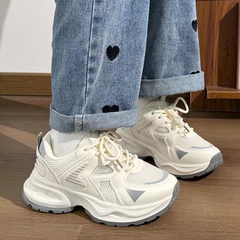 Lightweight platform dad shoes women's spring and autumn 2025 new little white shoes autumn versatile shallow mouth sports shoes women's shoes