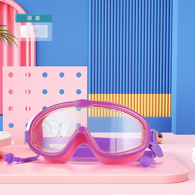 Детские очки, водонепроницаемые и противозапотевающие очки HD для мальчиков, комплект очков для плавания в большой коробке для девочек, комплект детских очков