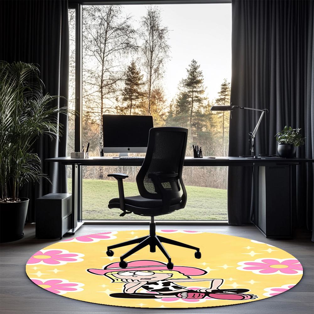 Lizzie McGuire Printed Round Rug Carpet Chair Rug Area Rug Entryway Doormats,for Office Chair Living Room Bedroom Kitchen Room.