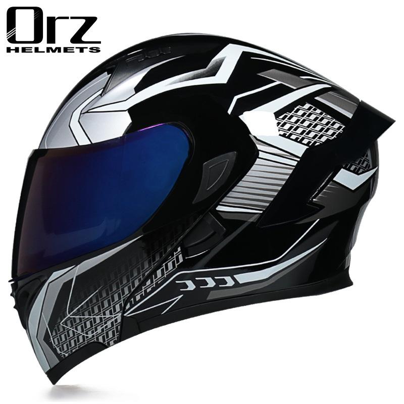 Motorcycle Helmets Men's and Women's Unveiling Helmets Full Helmets Tail Rider Bluetooth Locomotive Men's and Women's Winter Personality Electric