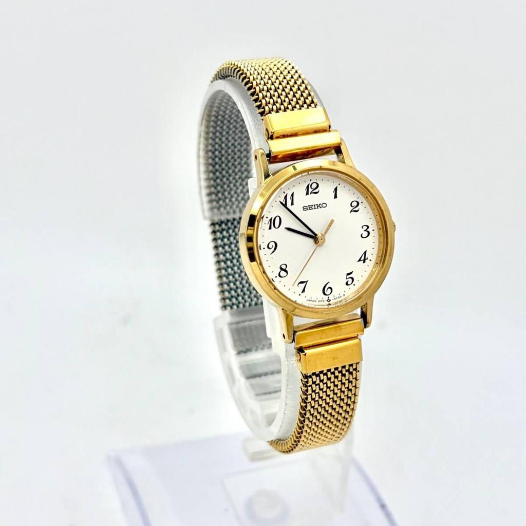 Used [New Battery] SEIKO Ladies Watch Gold 2P21-0A30 7D0284