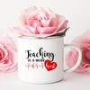 Teaching Is A Work of Heart Printed Enamel Mug Friends Original Mugs Coffee Cups To Sublimate Stainless Cup Drinkware Cupshe Bar