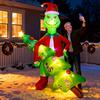 7 футов Рождественское надувное украшение для улицы, Светодиодные огни, Забавные рождественские украшения для двора на улице