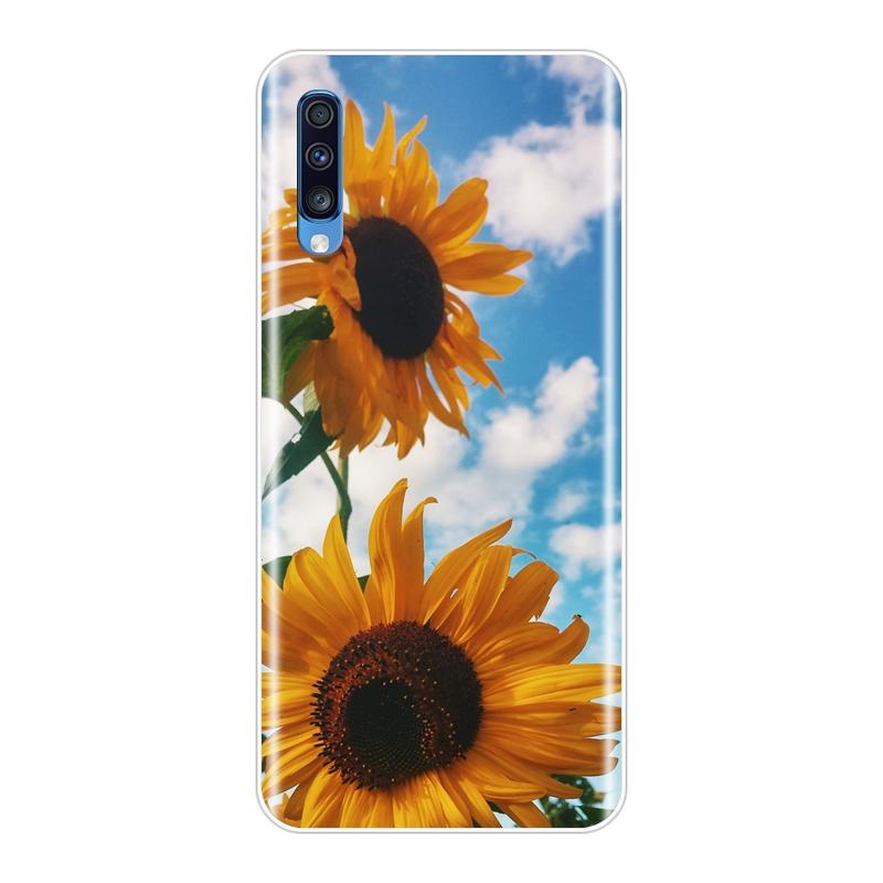 Чехол для телефона с подсолнухом для Samsung Galaxy A40 A30 A20 A10, силиконовая мягкая задняя крышка из ТПУ для Samsung Galaxy A80 A70 A60 A50, чехлы