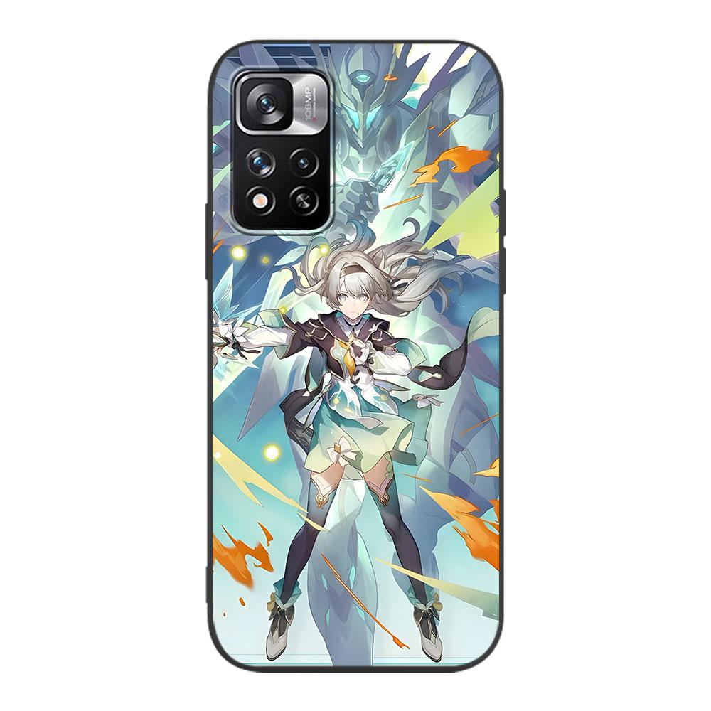 Чехол Honkai Star Rail Светлячок для Xiaomi Redmi 10A 10C 9C 12C 9A 9i 10 12 9 Prime 9T K40 Pro Черный Мягкий ТПУ Чехол для Мобильного Телефона