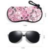 Portable Floral Sunglasses Case with Carabiner Ultra Light Waterproof Eyeglass Pouch Zipper Glasses Organizer for Women Men