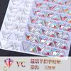 Flat Bottom Triangle Glass Hand Sewn Drill White Ab Hand Sewn Glass Drill, High Flash Diy Crystal Diamond Clothing With Drill