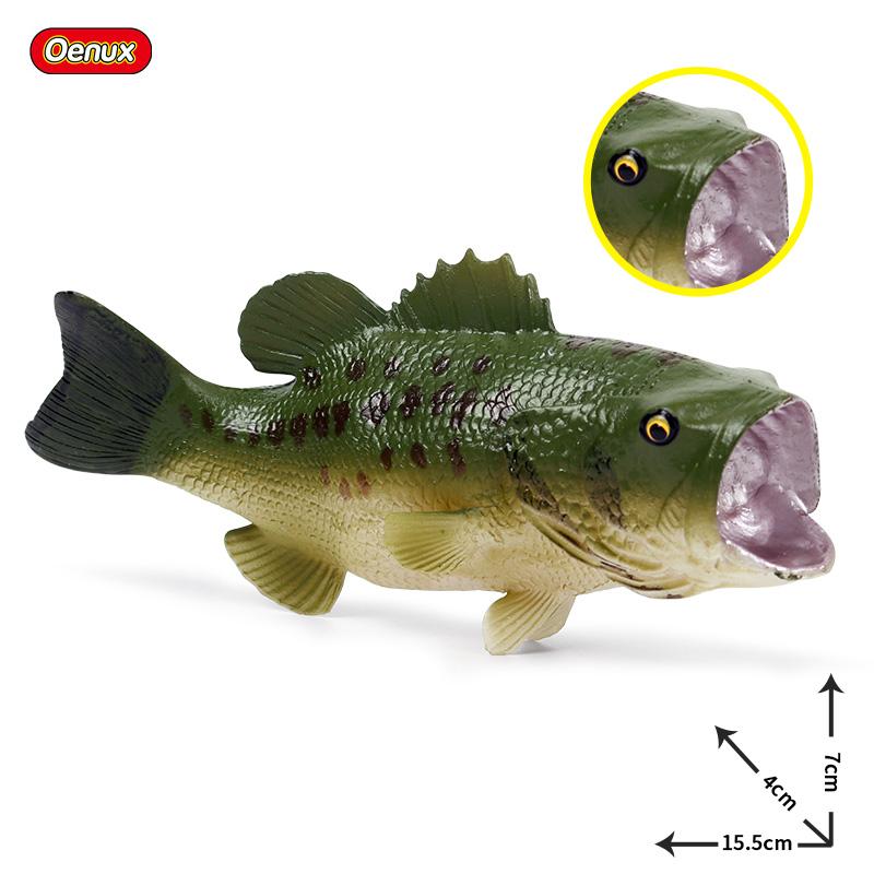 Oenux Модель Морские Животные Фигурки Экшн Океанские Рыбы Парусник Окунь Групер Лосось Фигурки для Аквариума ПВХ Обучающая Детская Игрушка