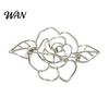 Golden Plated Alloy Pins Hollow Metal Bird Flower Brooch, Silver Lapel Artistic Brooches Pin, Decorative Accessory for Suits Coats Dresses Bags