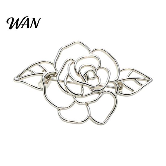 Golden Plated Alloy Pins Hollow Metal Bird Flower Brooch, Silver Lapel Artistic Brooches Pin, Decorative Accessory for Suits Coats Dresses Bags
