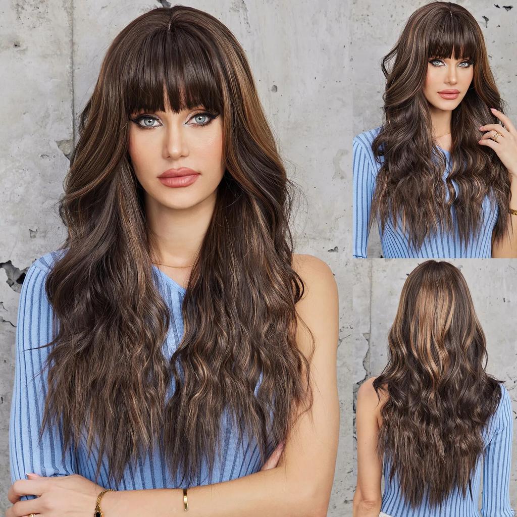 Длинные объемные волнистые синтетические парики, черный, фиолетовый, розовый, омбре, светло-персиковый розовый парик для женщин, повседневная вечеринка, косплей, термостойкий