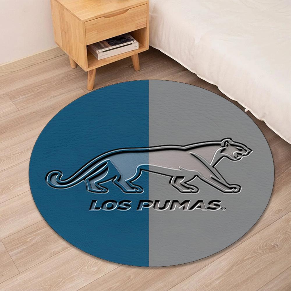 Los Pumas Printed Round Rug Carpet Chair Rug Area Rug Entryway Doormats,for Office Chair Living Room Bedroom Kitchen Room.