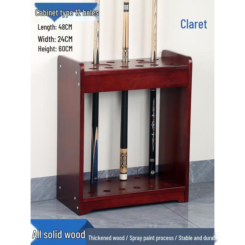Solid Wood 12-Cue Cabinet Rack