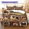 Cute Flower Puppy Pattern Bedding,Quilt Set Quilt Cover Pillowcase Home Birthday Gift (1 * duvet cover + 2 * pillowcase, without core)