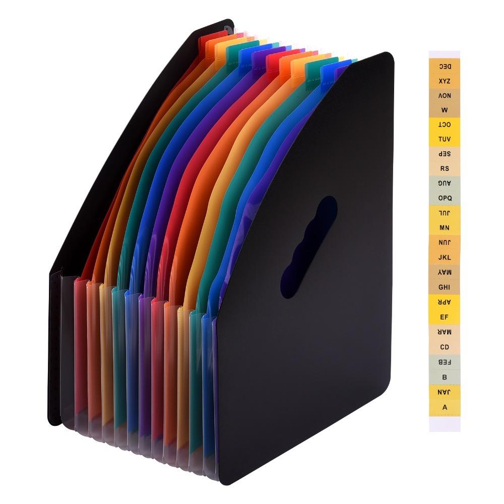 12 Pockets File Organizer Portable File Rack Self Standing Document Organizer Home Office