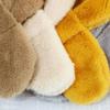 Solid Color Cross Scarf Faux Rabbit Fur Plush Neck Warmer Cute Shawl  Girls