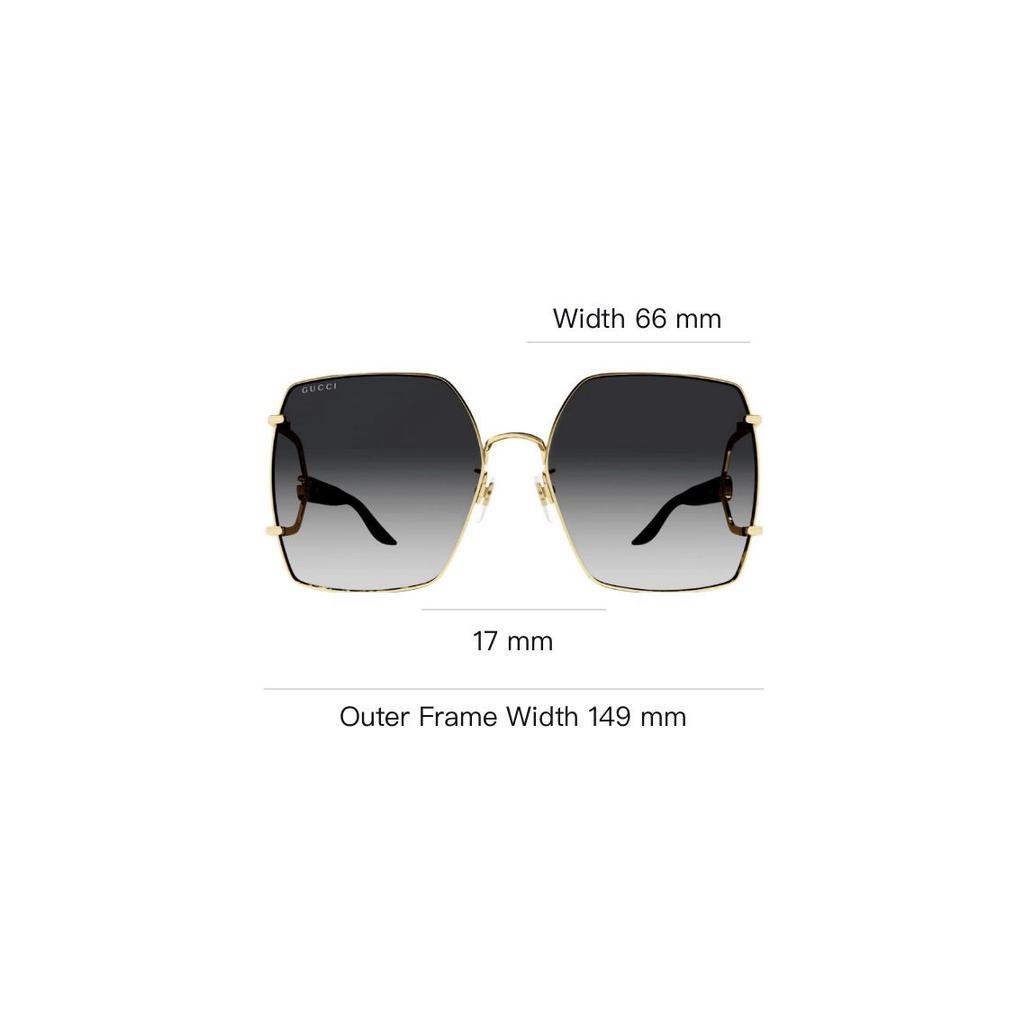 Gucci Irregular Frame Sunglasses With Logo Men sunglasses Gold GG1564SA001