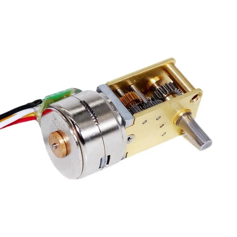Mini 15MM 7-type L-type Speed Reduction Stepper Motor DC 5V 2-Phase 4-Wire Full Metal Gearbox Worm Gear Stepping Motor DIY Robot