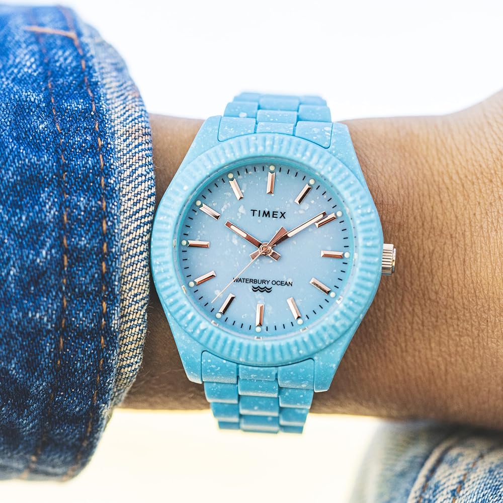 TIMEX Waterbury Ocean 37мм TW2V33200 Унисекс Кварцевые Синие Экологичные Часы [Параллельный Импорт]