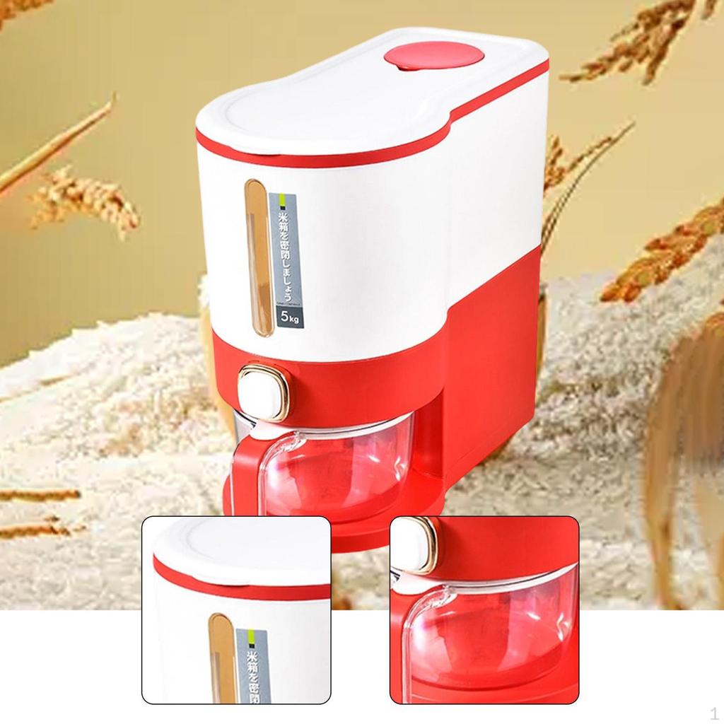 Rice Storage Bin Cereal Container Airtight Lid Food Bucket for Kitchen Countertop