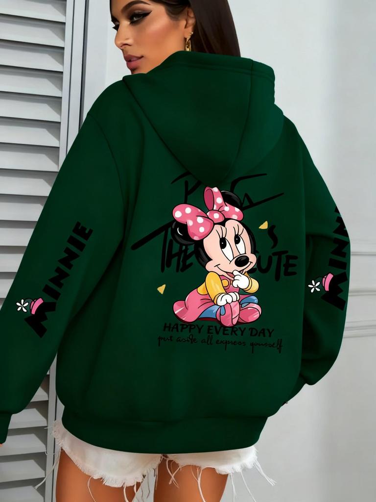 Винтажный пуловер оверсайз с принтом Минни Маус Дисней Женский Мужской Повседневная толстовка Уличная мода Топы Весна Осень Мода