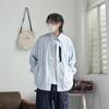 2024 Striped Long Sleeve Shirt Japanese Hong Kong Style Ins Loose Shirt Boys Summer Trendy Versatile Casual Coat