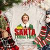 Elf Movie 90s Christmas Retro Unisex Adult Cotton Tshirts OMG Santa I Know Him Print Funny Festival Graphic Oneck Printed Tops