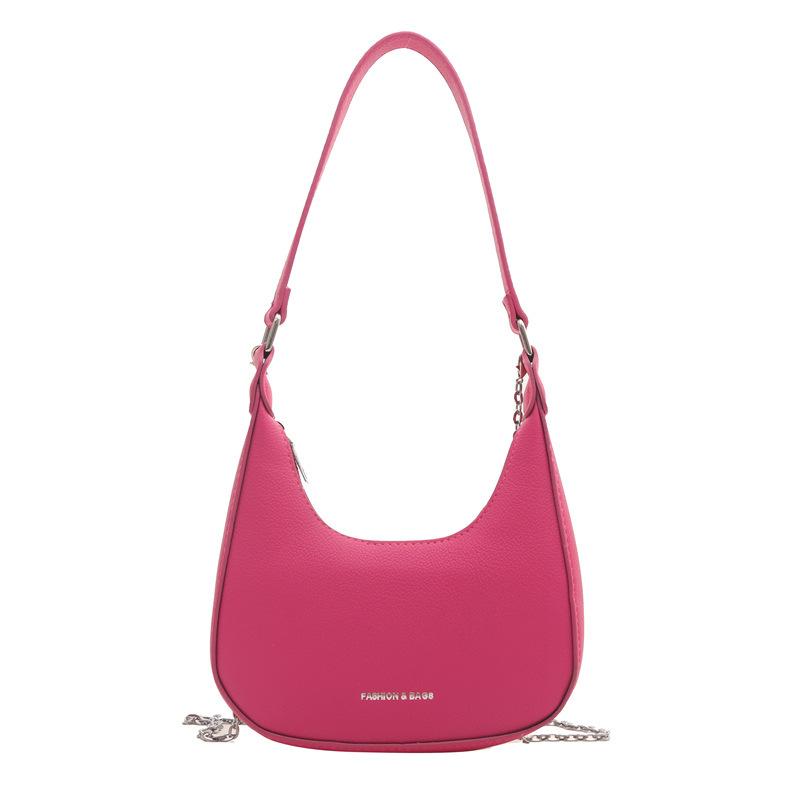 Women'S Bag Fashion Shoulder Bag Texture Pu Crescent Bag Niche Versatile Chain Messenger Bag Armpit Bag