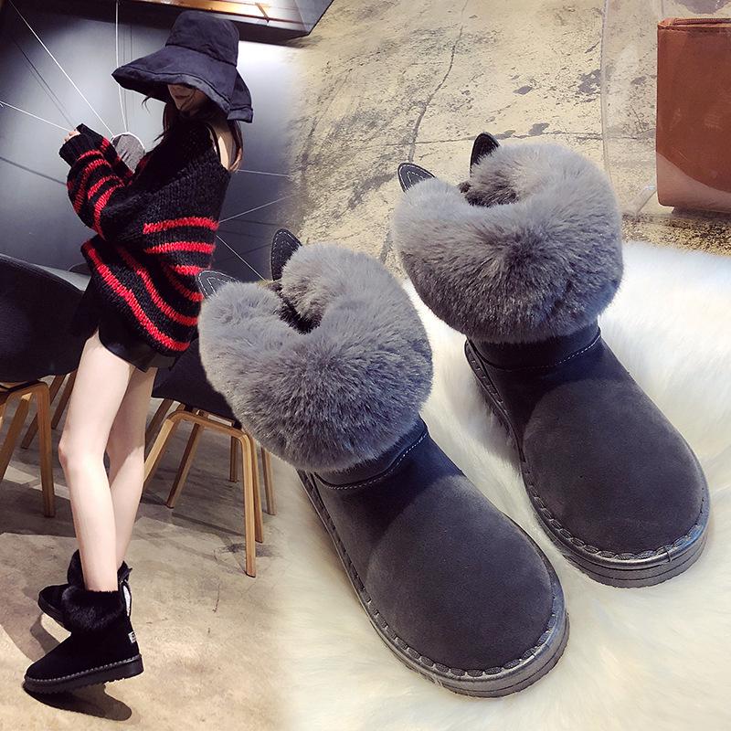 OutdoorSportS Minifann Sexysexy Boots Ladies Velvet Nubuck Leather Non -Slip Casual Version Short Tube Padded Shoes