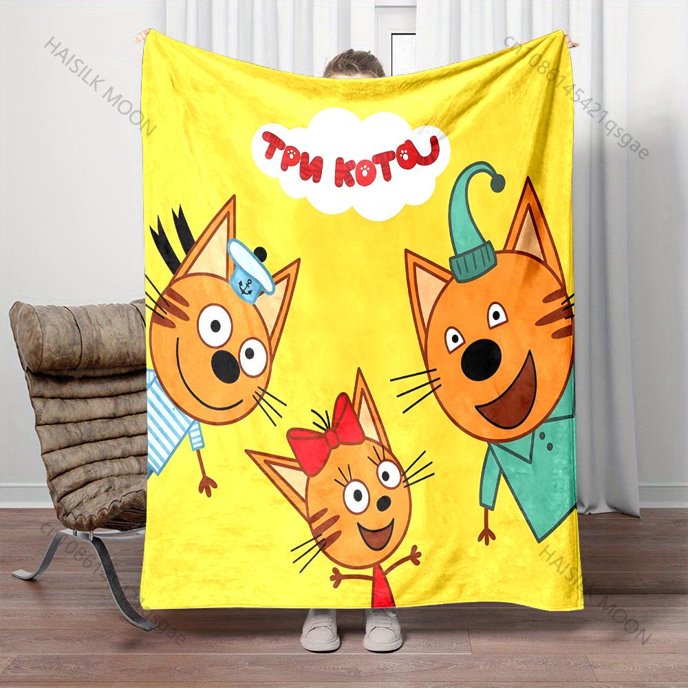 Multiple Styles Cartoon Kid-E Cats Print Blanket 4 Season Soft Fluffy Throw Deluxe Gift for Home Travel Camping Picnic Blanket