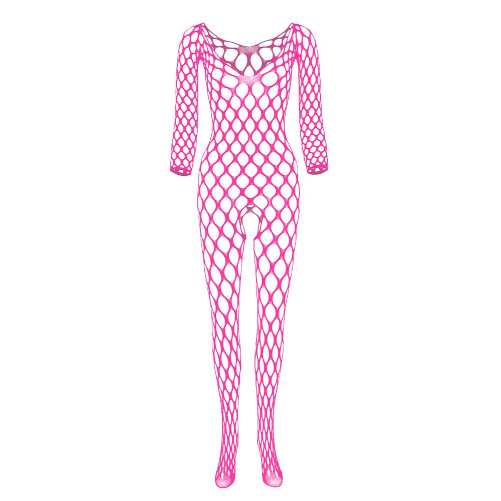 Plus Size Women Hollow Fishnet One-piece Stocking Open Net Lingerie Sexy See-through Lingerie