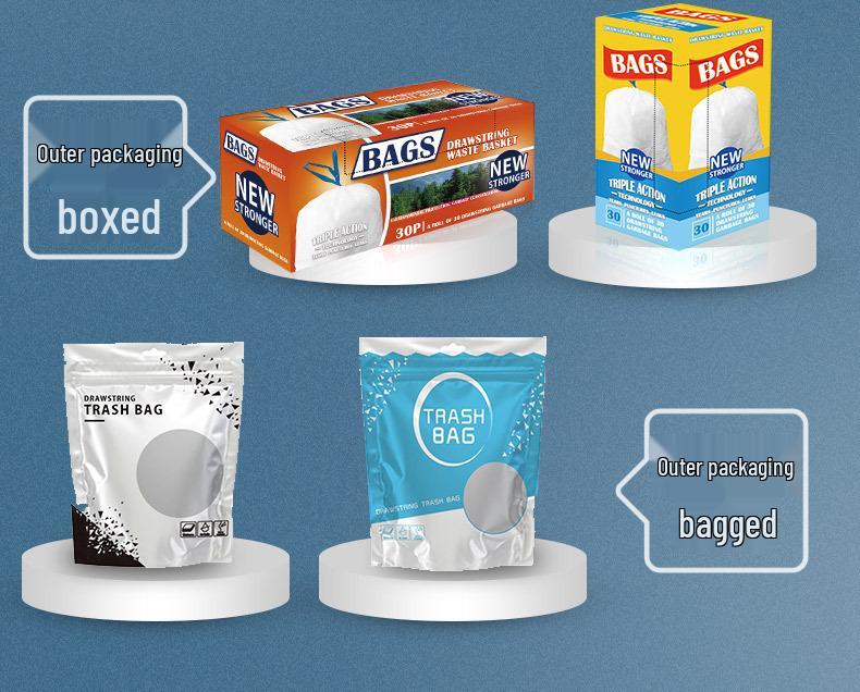 Thickened Kitchen Drawstring Trash Bags - Household Disposable and Handle-Style