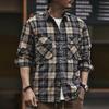 Fashion Plaid Long-sleeved Shirt Men's Spring and Fall Tide Loose Large Size Casual Work Shirt
