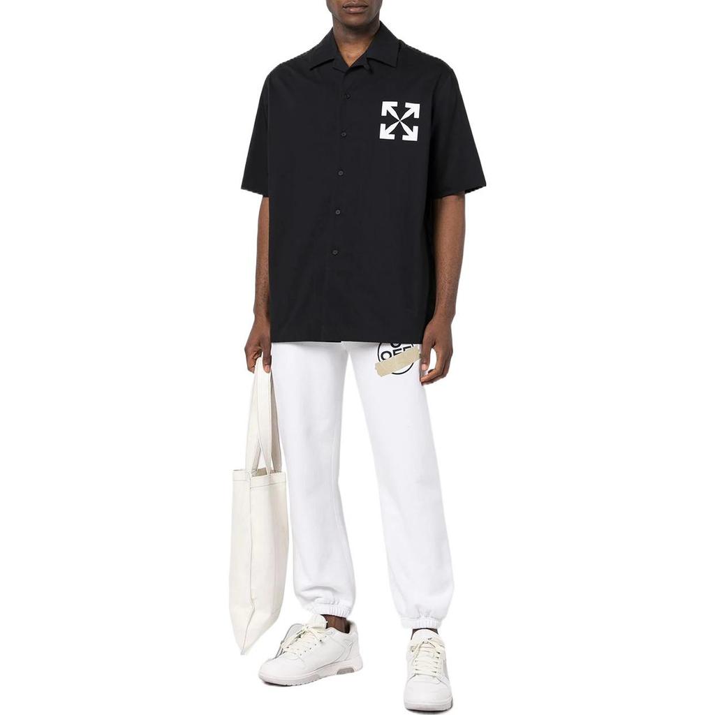 OFF WHITE Рубашка с коротким рукавом и принтом стрелок OMGA196C99FAB0041001