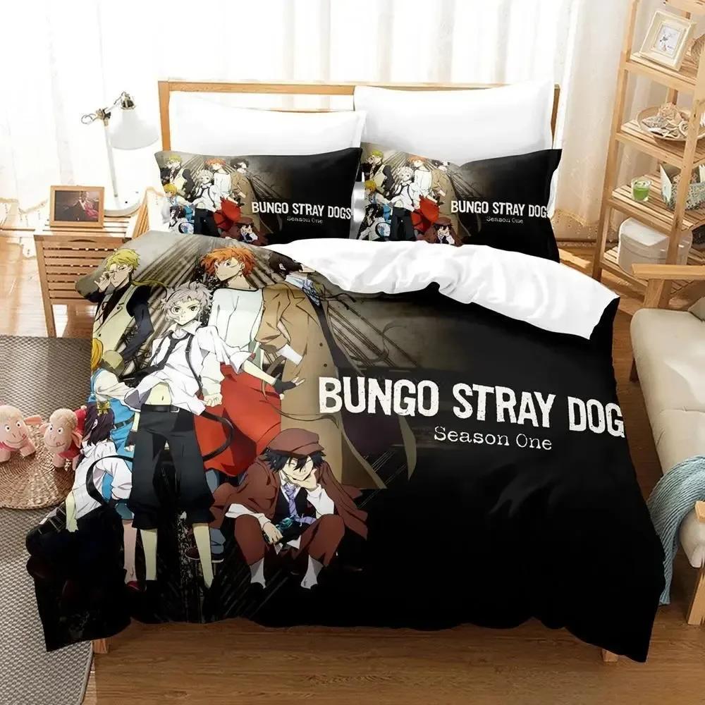 Bungou Stray Dogs S4 Комплект постельного белья Односпальный Двуспальный Full Queen King-Size Размеры Размеры Комплект постельного белья Взрослые Дети Спальня Пододеяльники Комплекты Аниме Кровать