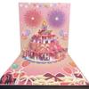 Blowable Music Fireworks 3D Greeting Card Creative Handmade Hollow Paper Carving Gift 3D Birthday Card